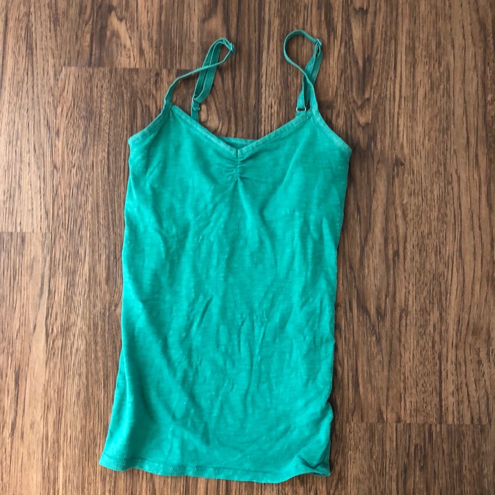 Mudd XS teal cami tank with adjustable straps and shelf bra